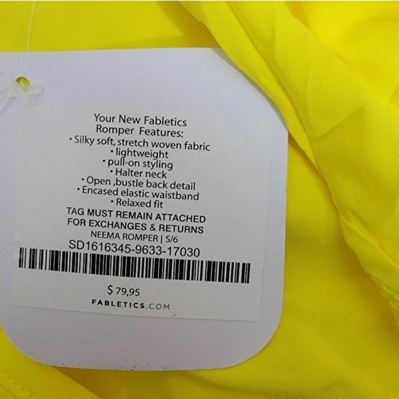 🏷Fabletics Neema Yellow Romper - S - Picture 11 of 11